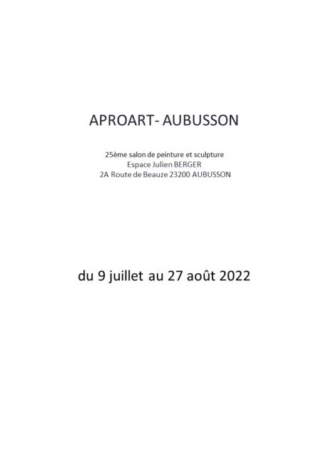 2022 – AUBUSSON – APROART – 23